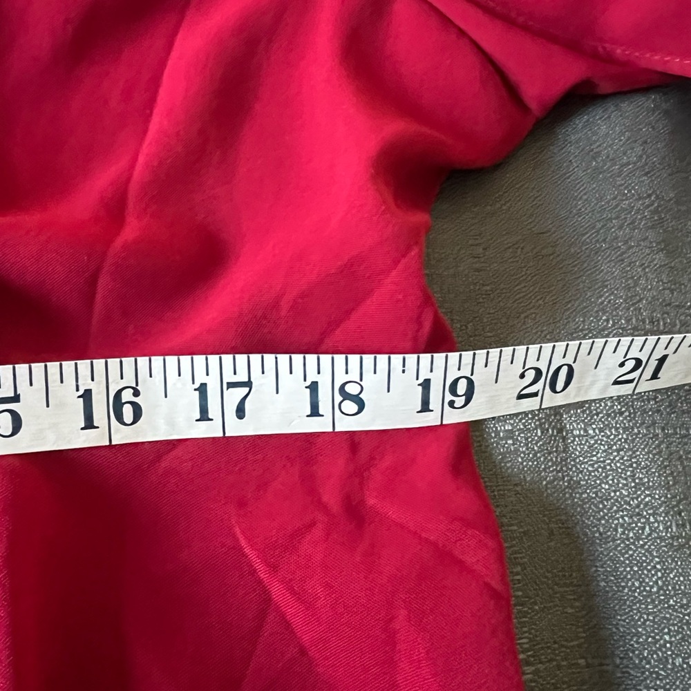 Shein Curve Red A-Line Flutter Sleeve V-Neck Dress 2XL - Picture 7 of 8